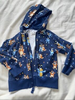 Little sleepies Bluey Zip-Up Hoodie  18/24 months